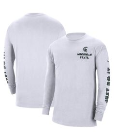 Мужская белая футболка с длинным рукавом michigan state spartans heritage max 90 Nike, белый