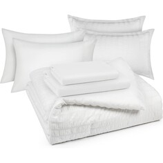 Комплект двуспального постельного белья CozyLux Queen Comforter, 7 предметов, белый