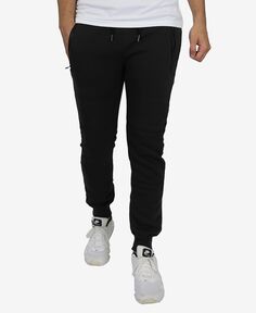 Мужские приталенные флисовые спортивные штаны для бега с термосвариваемыми карманами на молнии Blu Rock, черный