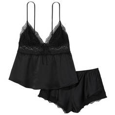 Комплект Victoria&apos;s Secret Stretch Lace &amp; Satin Cami, черный