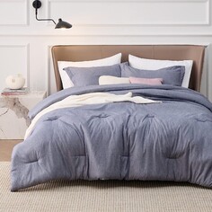 Комплект двуспального постельного белья Bedsure Queen, 3 предмета, темно-синий