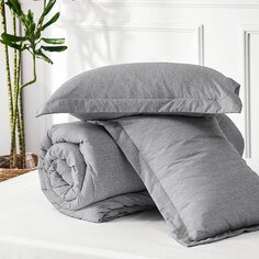 Комплект двуспального постельного белья Bedsure Queen, 3 предмета, серый