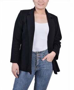 Женская куртка понте с рукавом 3/4 NY Collection, черный