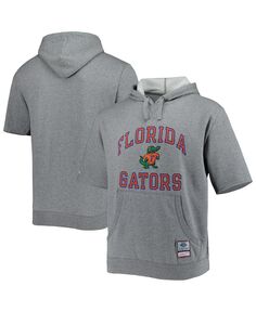 Мужской пуловер с капюшоном с короткими рукавами и короткими рукавами с надписью florida gators серого меланжевого цвета Mitchell &amp; Ness, мульти