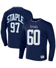 Мужская футболка nfl x staple navy tennessee titans core с длинным рукавом в стиле джерси NFL Properties, синий