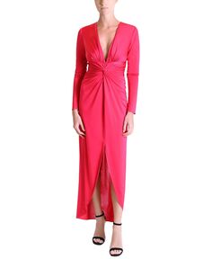 Женское платье макси с глубоким вырезом и v-образным вырезом с драпировкой julia jordan, красный