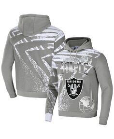 Мужская толстовка с капюшоном nfl x staple grey las vegas raiders team slogan с принтом по всей поверхности NFL Properties, серый