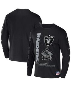 Мужская футболка nfl x staple black las vegas raiders с длинным рукавом, известная во всем мире NFL Properties, черный