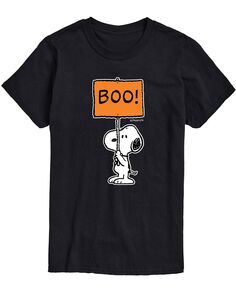 Мужская футболка с надписью peanuts snoopy boo AIRWAVES, черный
