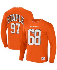 Мужская футболка nfl x staple orange cincinnati bengals core с длинным рукавом в стиле джерси NFL Properties