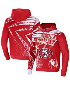 Мужская толстовка с капюшоном с принтом nfl x staple red san francisco 49ers team slogan all over print NFL Properties, красный