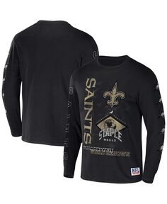 Мужская футболка с длинным рукавом nfl x staple black new orleans saints с мировым именем NFL Properties, черный