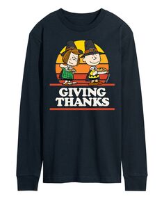 Мужская футболка с длинным рукавом peanuts giving thanks AIRWAVES, синий