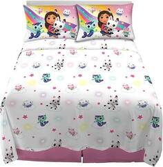 Комплект постельного белья для детей Franco DreamWorks Gabby&apos;s Dollhouse Kids, 4 предмета, белый/мультиколор