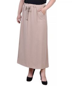 Плюс размер юбка а-силуэта длиной до щиколотки с поясом NY Collection