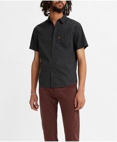 Мужская классическая рубашка с коротким рукавом и 1 карманом стандартного кроя Levi&apos;s Levis