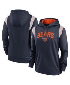 Женская темно-синяя толстовка с капюшоном chicago bears sideline stack performance pullover Nike, синий