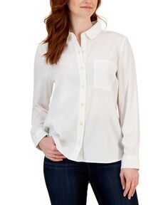 Женская рубашка perfect с длинным рукавом на пуговицах, созданная для macy&apos;s Style &amp; Co, белый