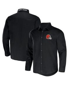 Мужская рубашка nfl x darius rucker collection by black cleveland browns convertible twill с длинным рукавом на пуговицах Fanatics, черный