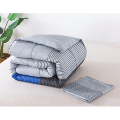 Комплект одеяло + наволочка Litanika Twin, 2 предмета, синий/серый