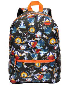 Мужской школьный или офисный рюкзак в полоску NASA, черный