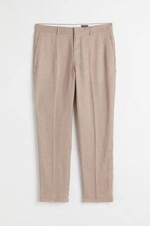 Брюки H&amp;M Slim Fit Linen Suit, бежевый H&M