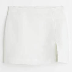 Юбка H&amp;M Short Linen-blend, белый H&M