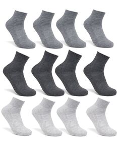 Комплект из 12 мужских носков до четверти от finish line Sof Sole, серый