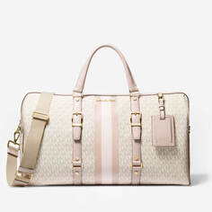 Дорожная сумка Michael Michael Kors Bedford Travel Extra-Large Logo Stripe Weekender, ванильный/нежно-розовый