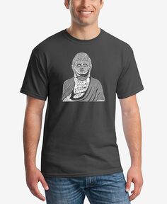 Мужская футболка с коротким рукавом с изображением будды и надписью art LA Pop Art, темно-серый
