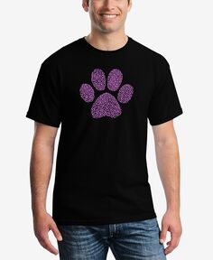 Мужская футболка с коротким рукавом xoxo dog paw word art LA Pop Art, черный