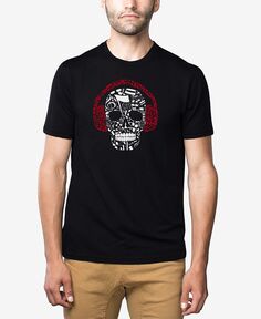 Мужская футболка premium blend word art music notes с черепом LA Pop Art, черный