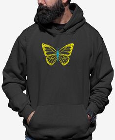 Мужская толстовка с капюшоном и надписью butterfly word art LA Pop Art, темно-серый
