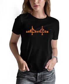 Женская футболка с надписью «мост сан-франциско» LA Pop Art, черный