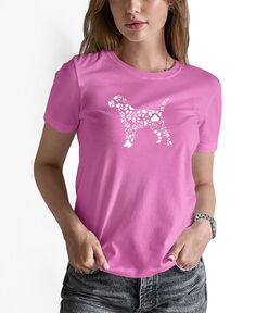 Женская футболка word art с принтами собачьих лап LA Pop Art, розовый
