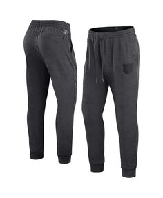 Мужские фирменные спортивные штаны heather charcoal los angeles kings authentic pro road jogger Fanatics, мульти