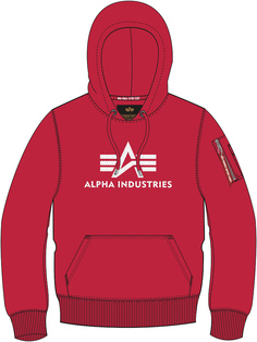 Кофта Alpha Industries 3D Logo с капюшоном, красный