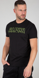 Футболка Alpha Industries Alpha Embroidery Heavy, черный/зеленый