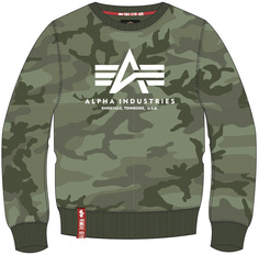 Толстовка Alpha Industries Basic Camo, оливковая