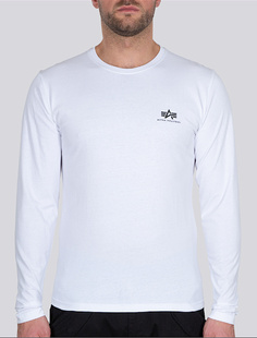 Рубашка Alpha Industries Back Print Heavy с длинными рукавами, бело-черная