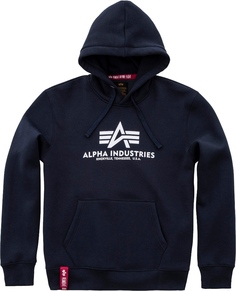 Толстовка Alpha Industries Basic мужская, темно-синяя