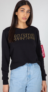 Пуловер женский Alpha Industries Alpha Embroidery, черный
