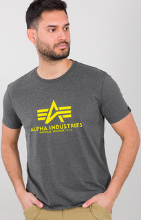 Футболка Alpha Industries Basic, серо-желтая