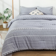 Комплект двуспального постельного белья из 3 предметов Smoofy Queen, серый