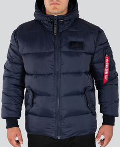 Куртка Alpha Industries Hooded Puffer Alpha FD, темно-синяя