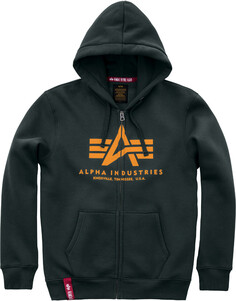 Балахон Alpha Industries Basic ZIP, темно-зеленый