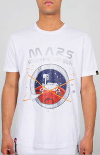 Футболка Alpha Industries Mission to Mars, белая