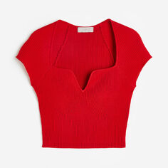 Топ H&amp;M Rib-knit, красный H&M