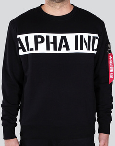 Пуловер Alpha Industries Printed Stripe, черный