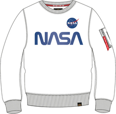 Толстовка Alpha Industries NASA Reflective, белая